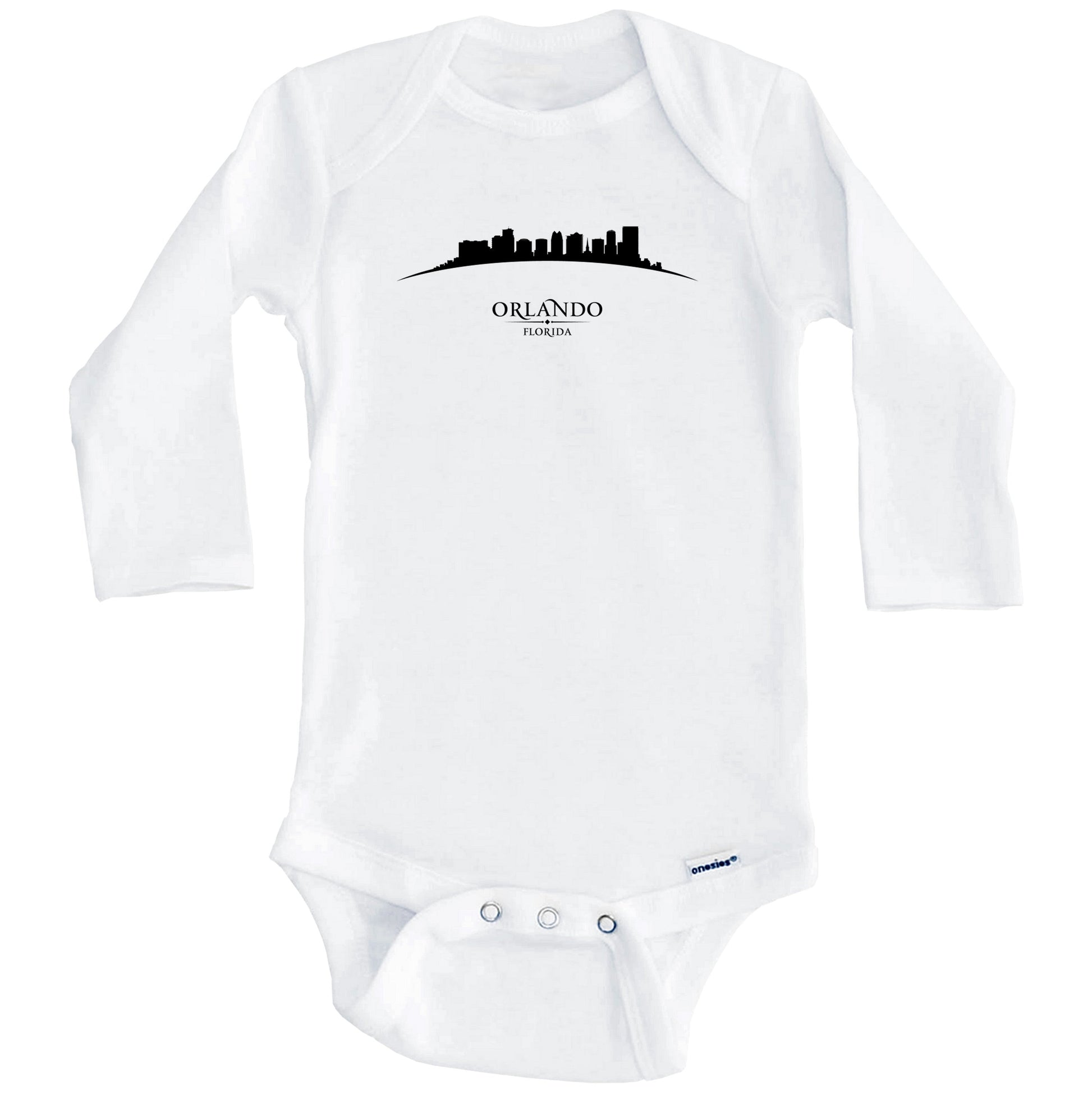 Orlando Florida Cityscape Downtown Skyline Baby Onesie (Long Sleeves)