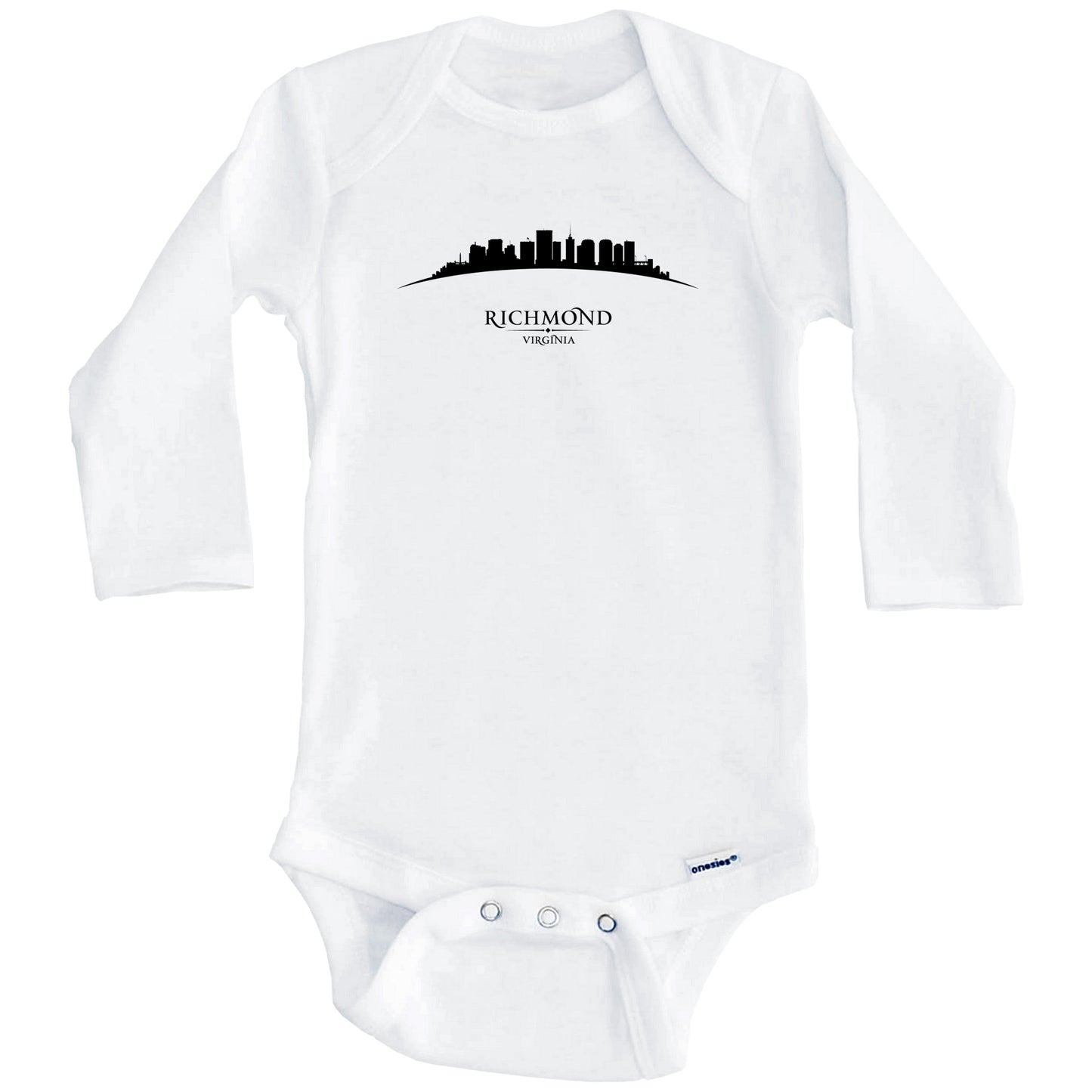 Richmond Virginia Cityscape Downtown Skyline Baby Onesie (Long Sleeves)