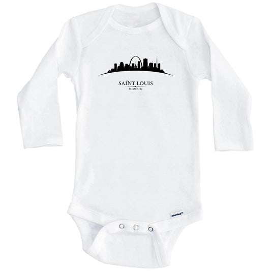 Saint Louis Missouri Cityscape Downtown Skyline Baby Onesie (Long Sleeves)