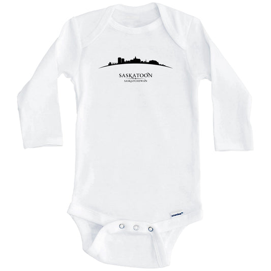 Saskatoon Saskatchewan Cityscape Downtown Skyline Baby Onesie (Long Sleeves)