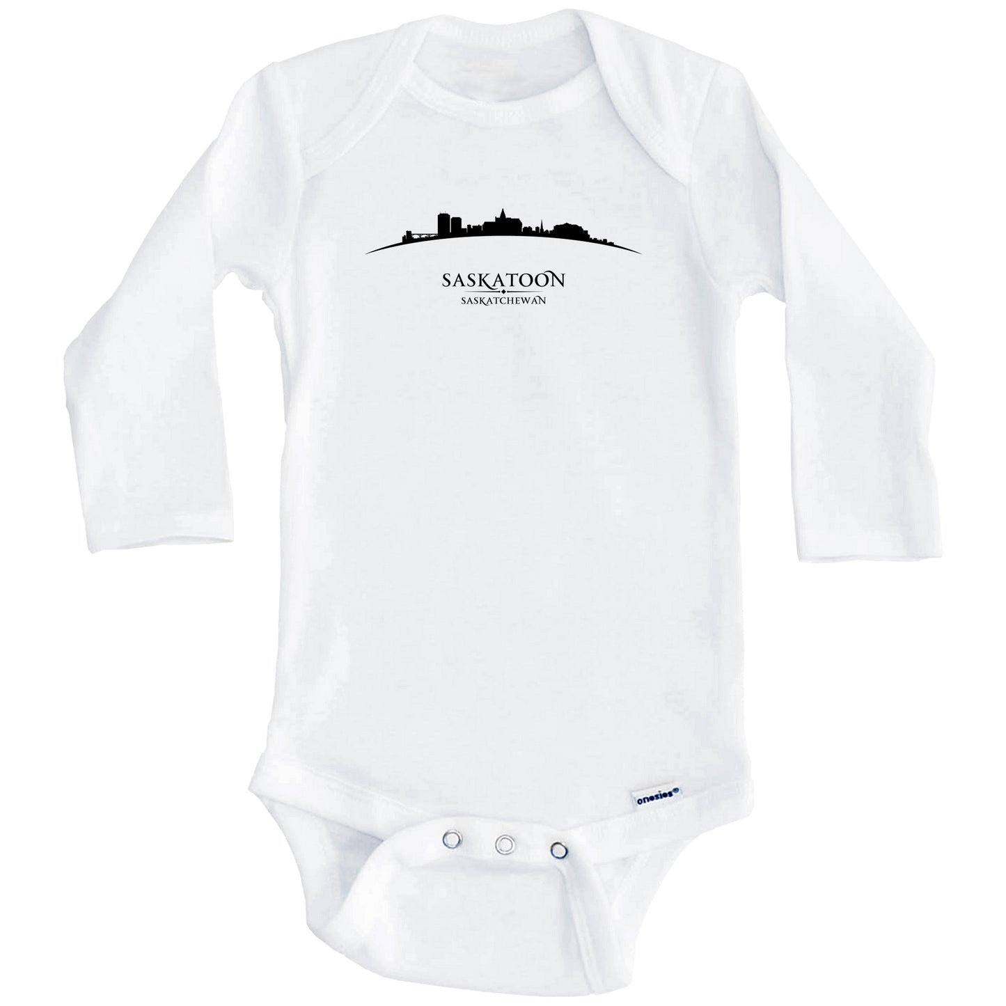 Saskatoon Saskatchewan Cityscape Downtown Skyline Baby Onesie (Long Sleeves)