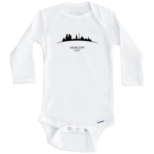 Moscow Russia Cityscape Downtown Skyline Baby Onesie (Long Sleeves)
