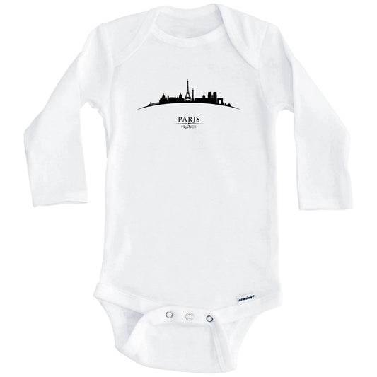 Paris France Cityscape Downtown Skyline Baby Onesie (Long Sleeves)