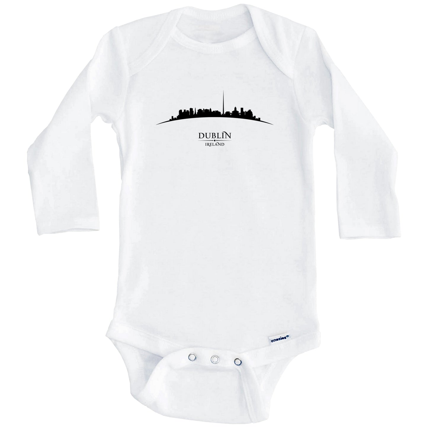 Dublin Ireland Cityscape Downtown Skyline Baby Onesie (Long Sleeves)