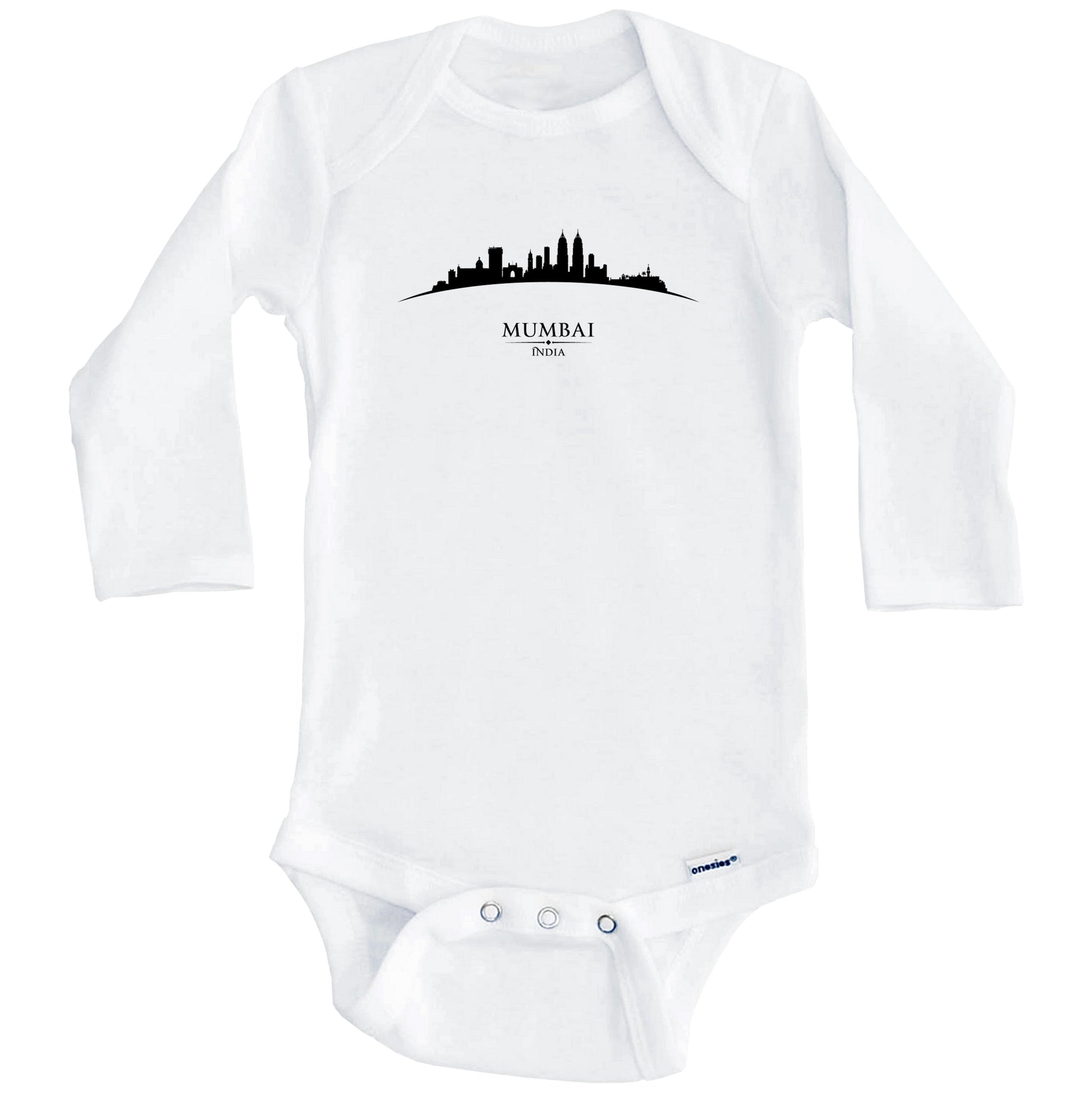 Mumbai India Cityscape Downtown Skyline Baby Onesie (Long Sleeves)