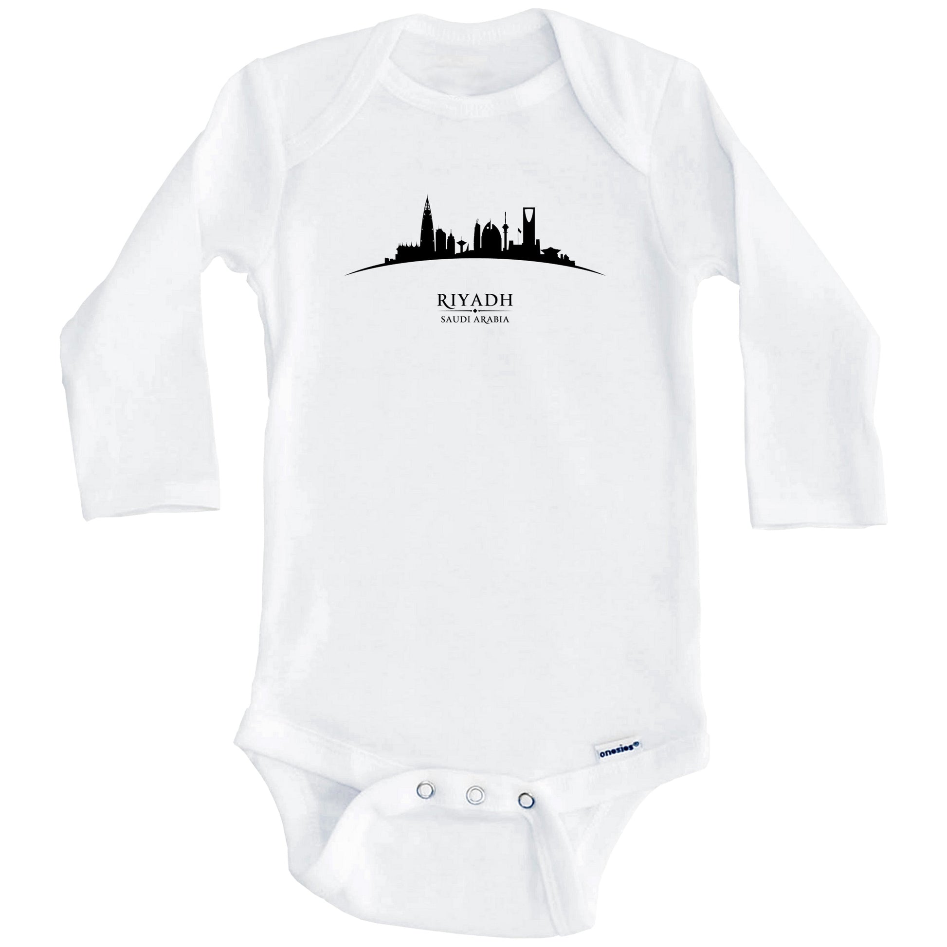 Riyadh Saudi Arabia Cityscape Downtown Skyline Baby Onesie (Long Sleeves)