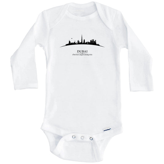 Dubai United Arab Emirates Cityscape Downtown Skyline Baby Onesie (Long Sleeves)