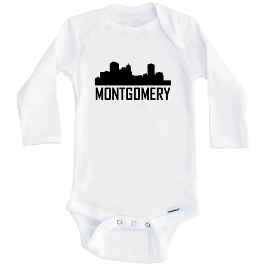 Montgomery Alabama Skyline Silhouette Baby Onesie (Long Sleeves)