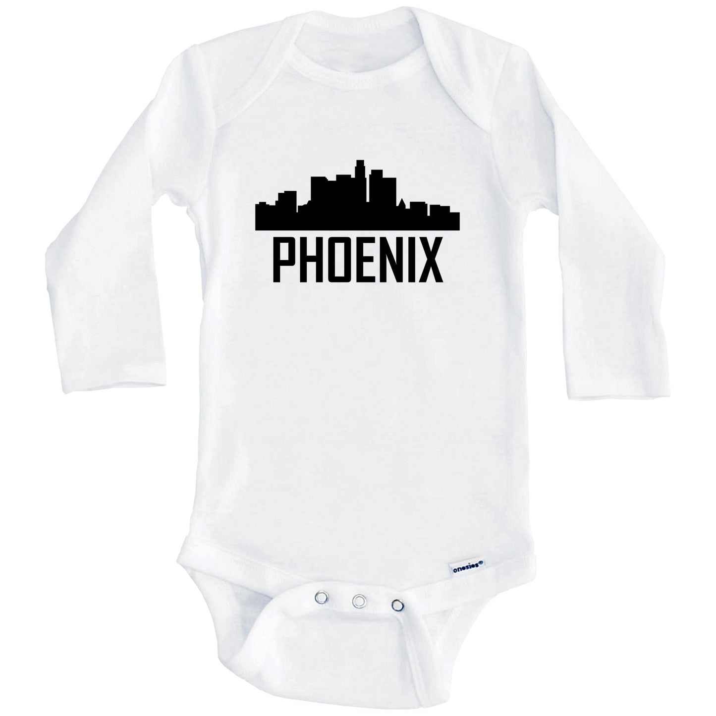 Phoenix Arizona Skyline Silhouette Baby Onesie (Long Sleeves)