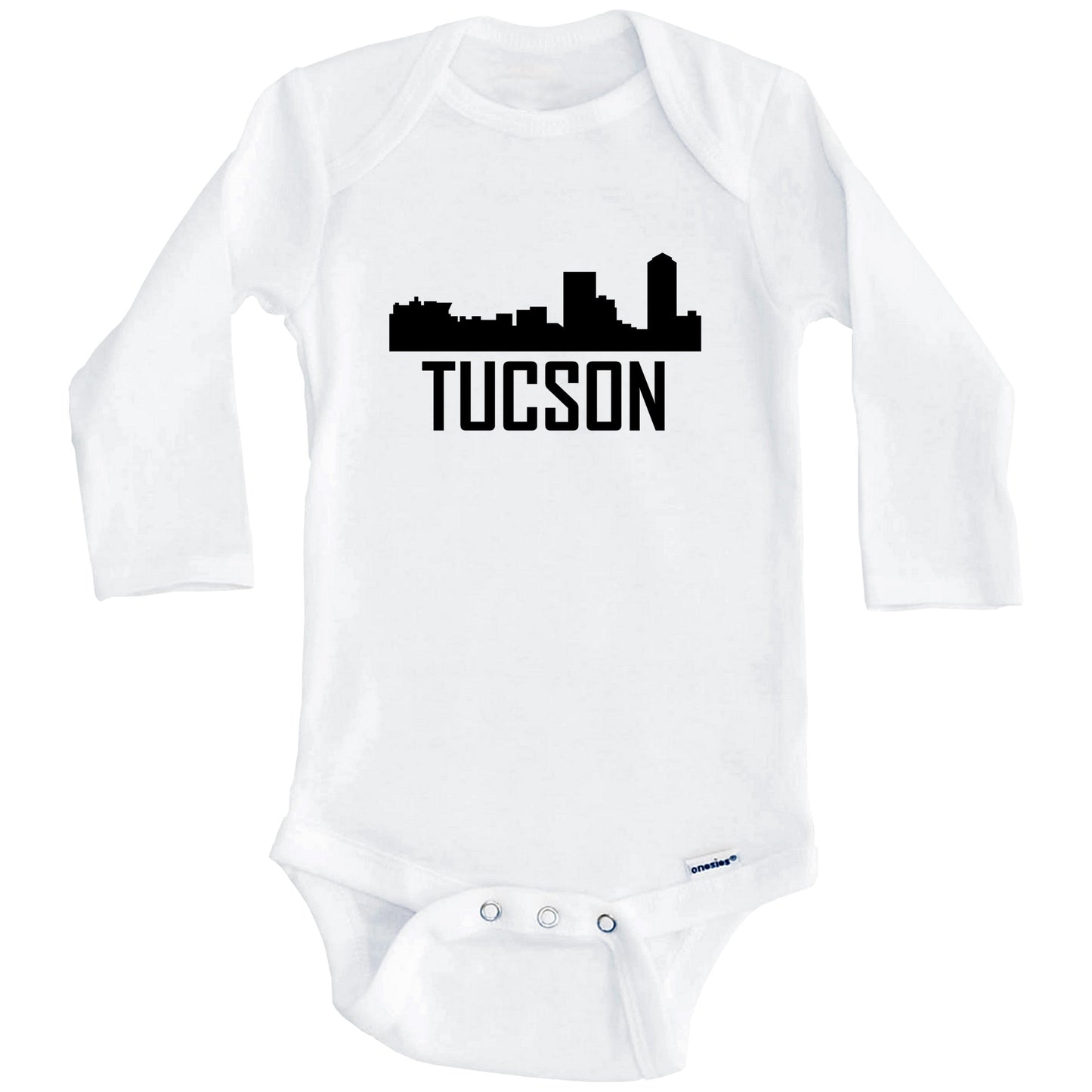 Tucson Arizona Skyline Silhouette Baby Onesie (Long Sleeves)