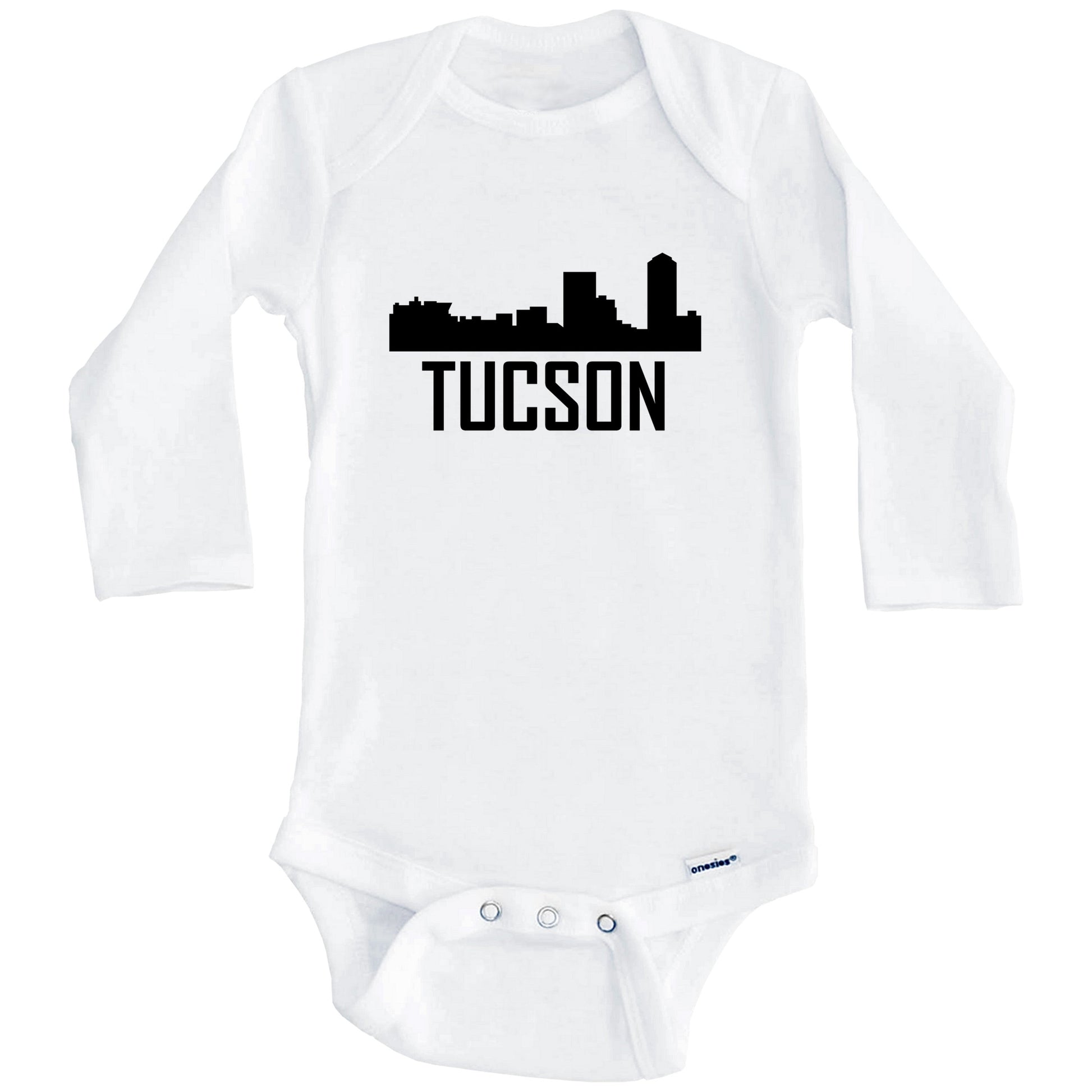 Tucson Arizona Skyline Silhouette Baby Onesie (Long Sleeves)