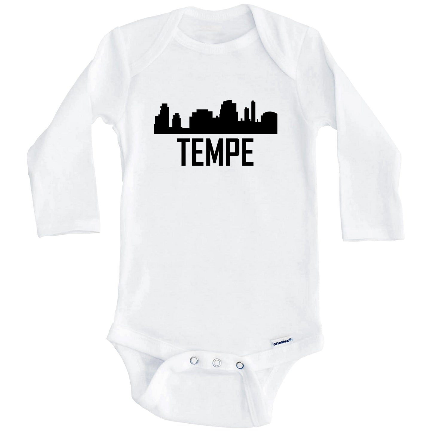 Tempe Arizona Skyline Silhouette Baby Onesie (Long Sleeves)