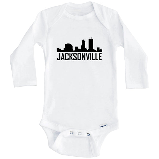 Jacksonville Florida Skyline Silhouette Baby Onesie (Long Sleeves)