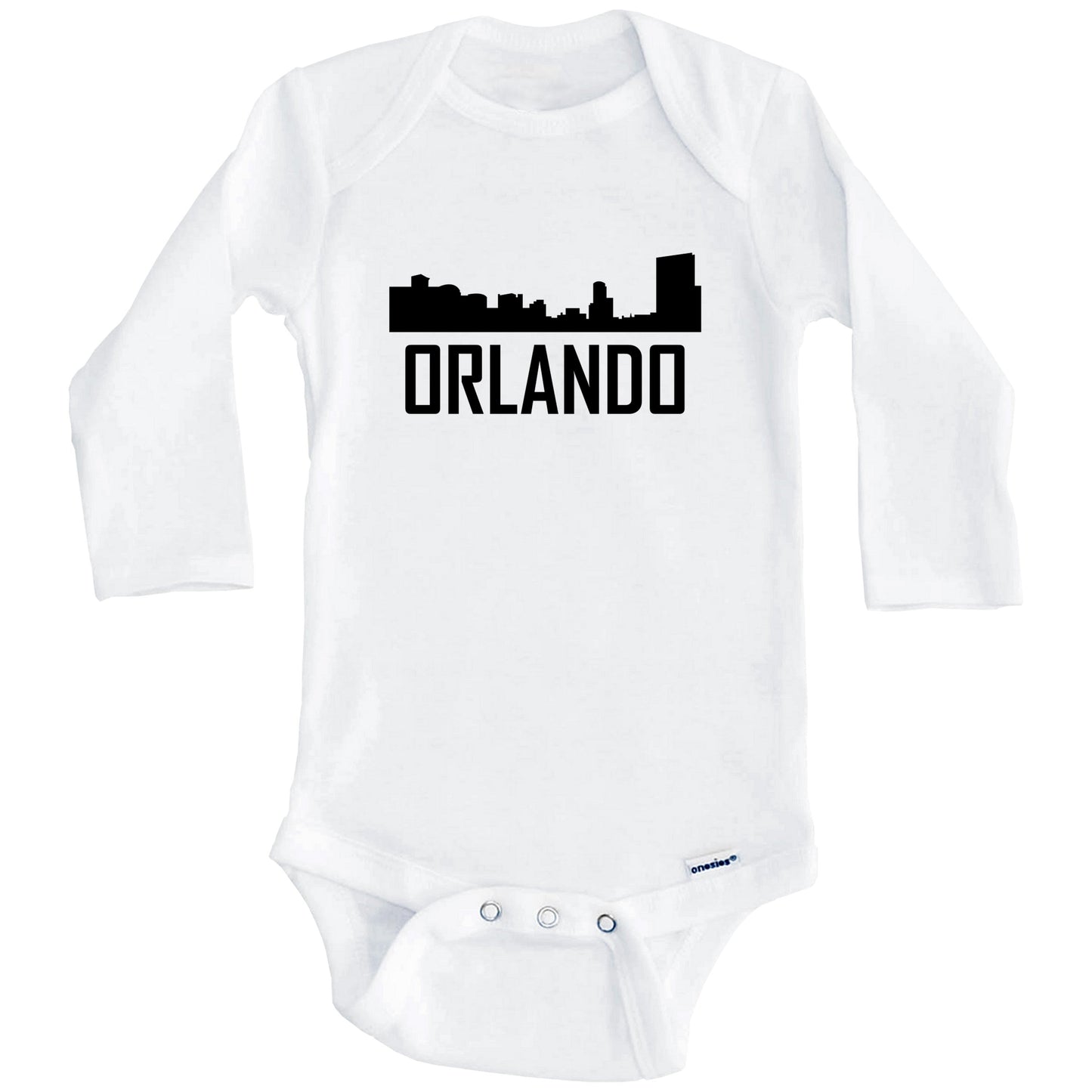 Orlando Florida Skyline Silhouette Baby Onesie (Long Sleeves)