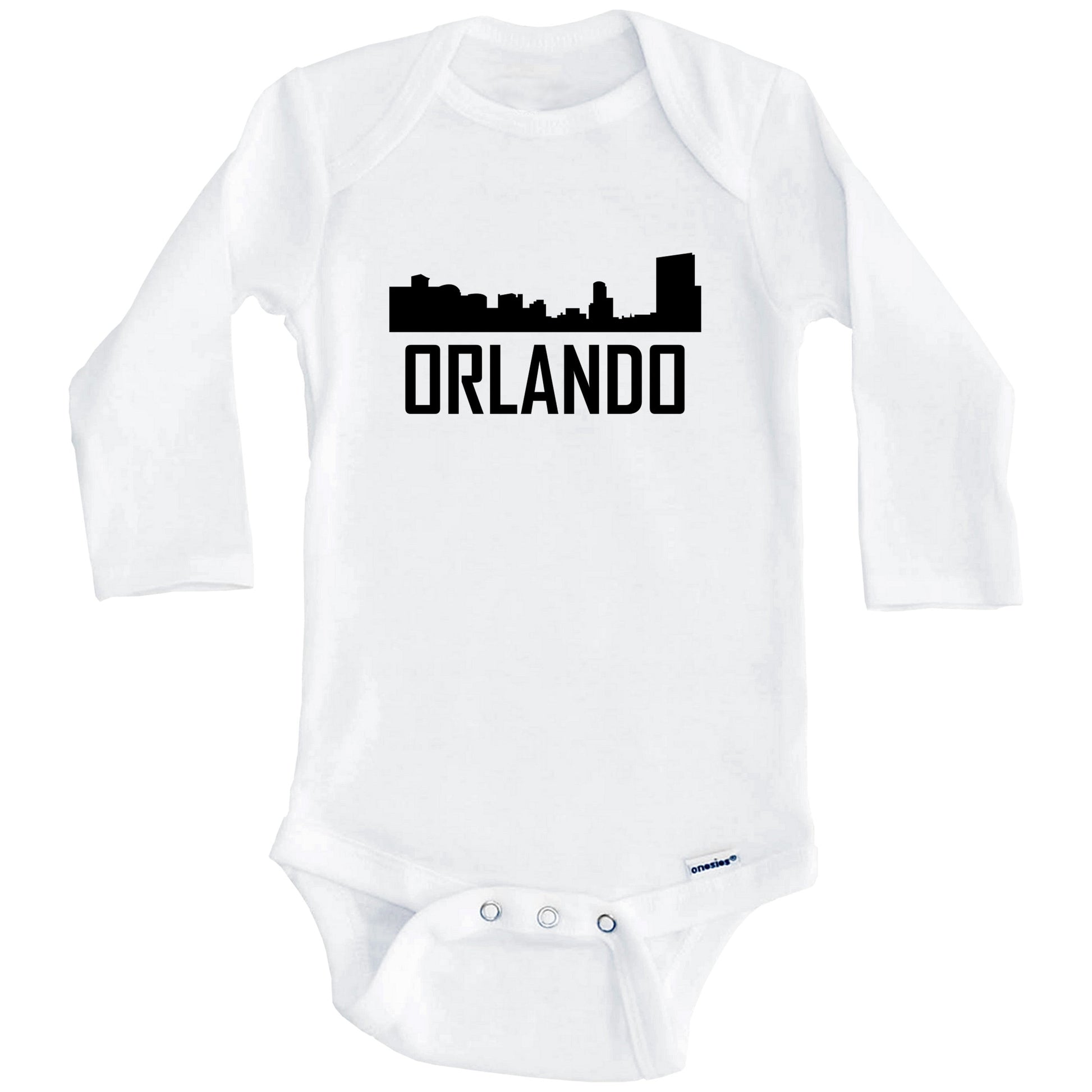 Orlando Florida Skyline Silhouette Baby Onesie (Long Sleeves)