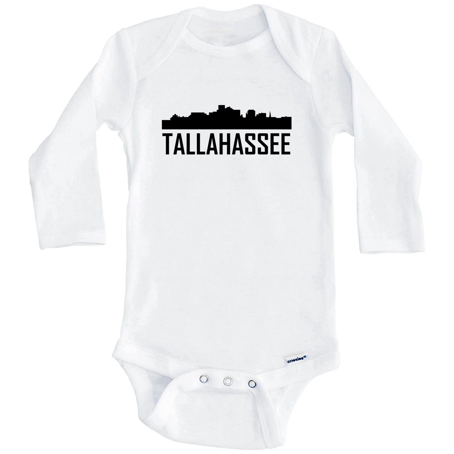 Tallahassee Florida Skyline Silhouette Baby Onesie (Long Sleeves)