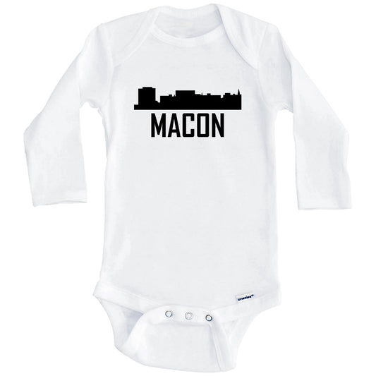 Macon Georgia Skyline Silhouette Baby Onesie (Long Sleeves)