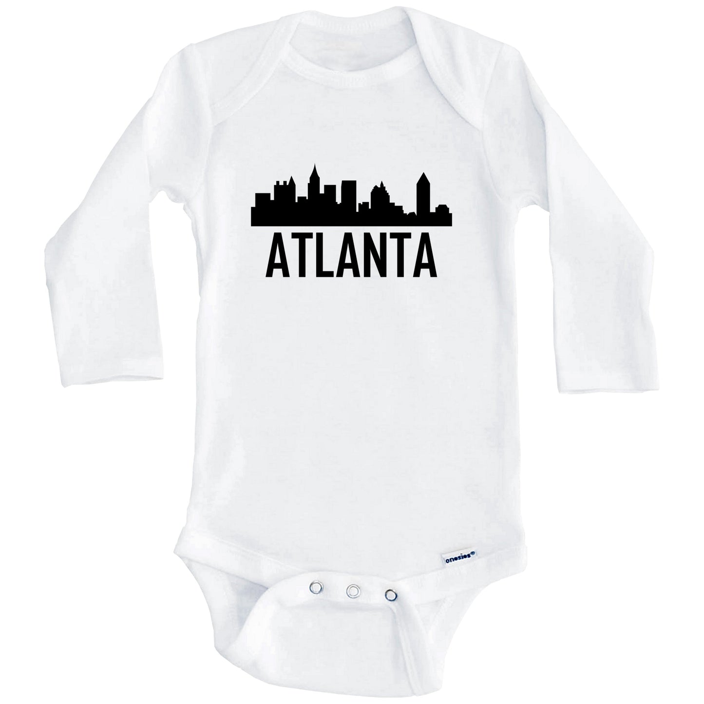 Atlanta Georgia Skyline Silhouette Baby Onesie (Long Sleeves)