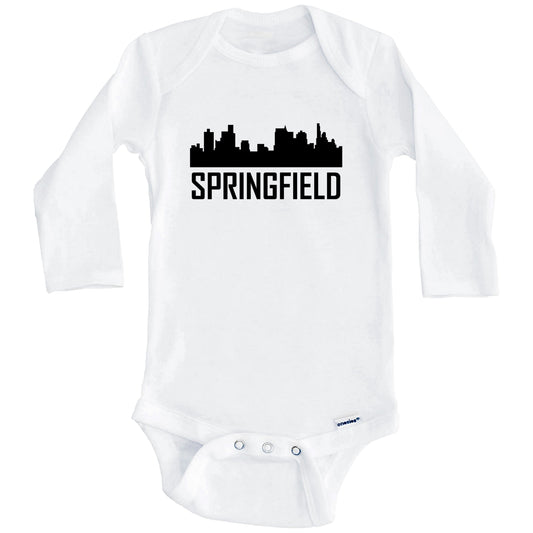 Springfield Illinois Skyline Silhouette Baby Onesie (Long Sleeves)