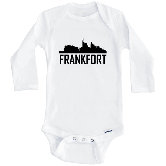 Frankfort Kentucky Skyline Silhouette Baby Onesie (Long Sleeves)