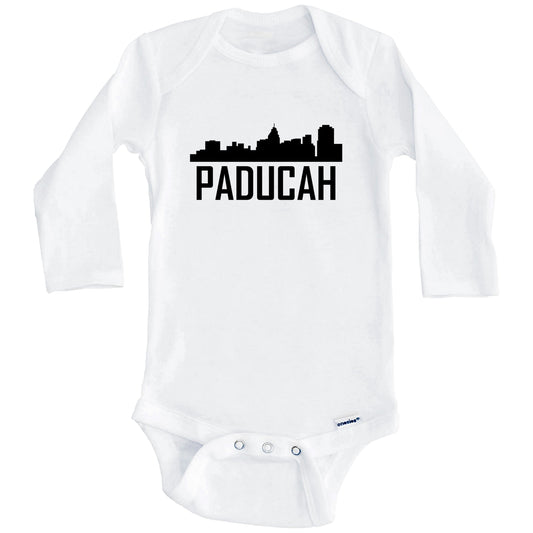 Paducah Kentucky Skyline Silhouette Baby Onesie (Long Sleeves)