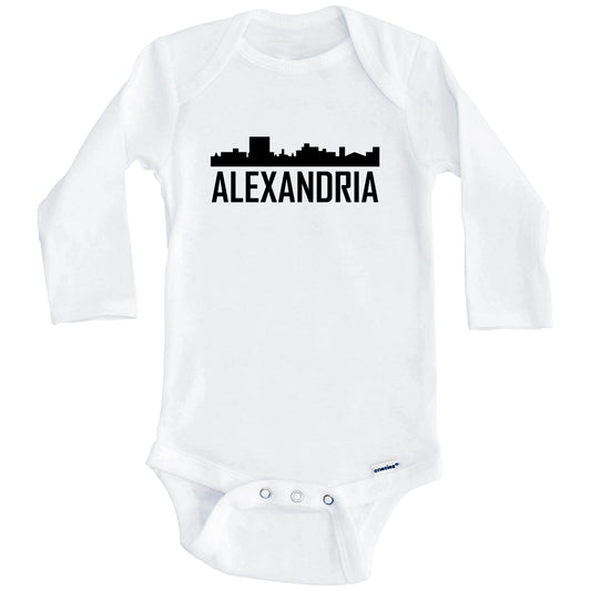 Alexandria Louisiana Skyline Silhouette Baby Onesie (Long Sleeves)
