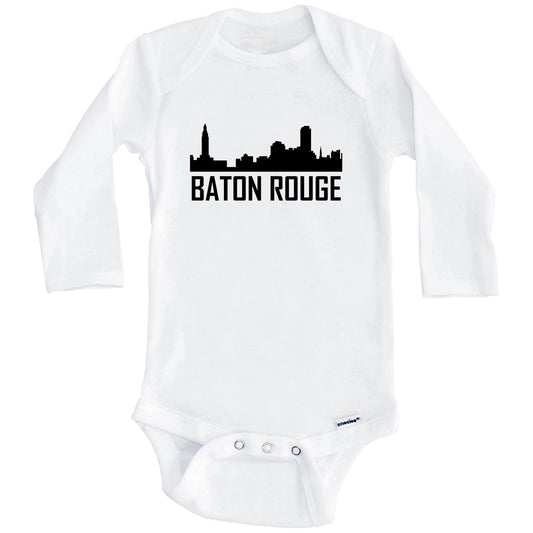 Baton Rouge Louisiana Skyline Silhouette Baby Onesie (Long Sleeves)