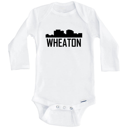Wheaton Maryland Skyline Silhouette Baby Onesie (Long Sleeves)