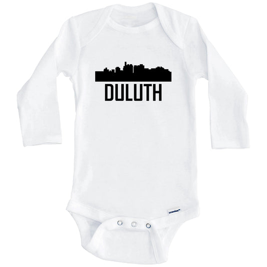 Duluth Minnesota Skyline Silhouette Baby Onesie (Long Sleeves)
