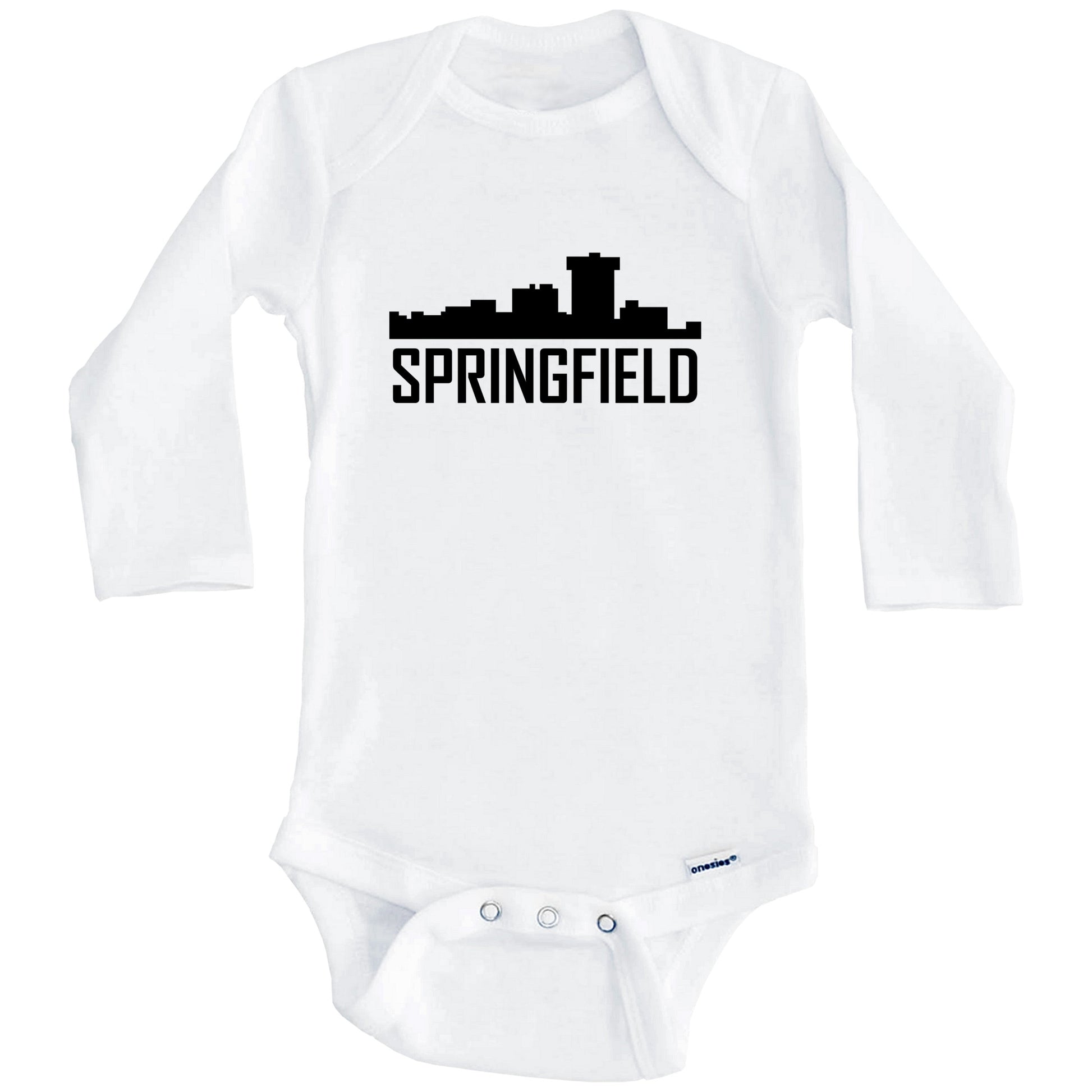 Springfield Missouri Skyline Silhouette Baby Onesie (Long Sleeves)