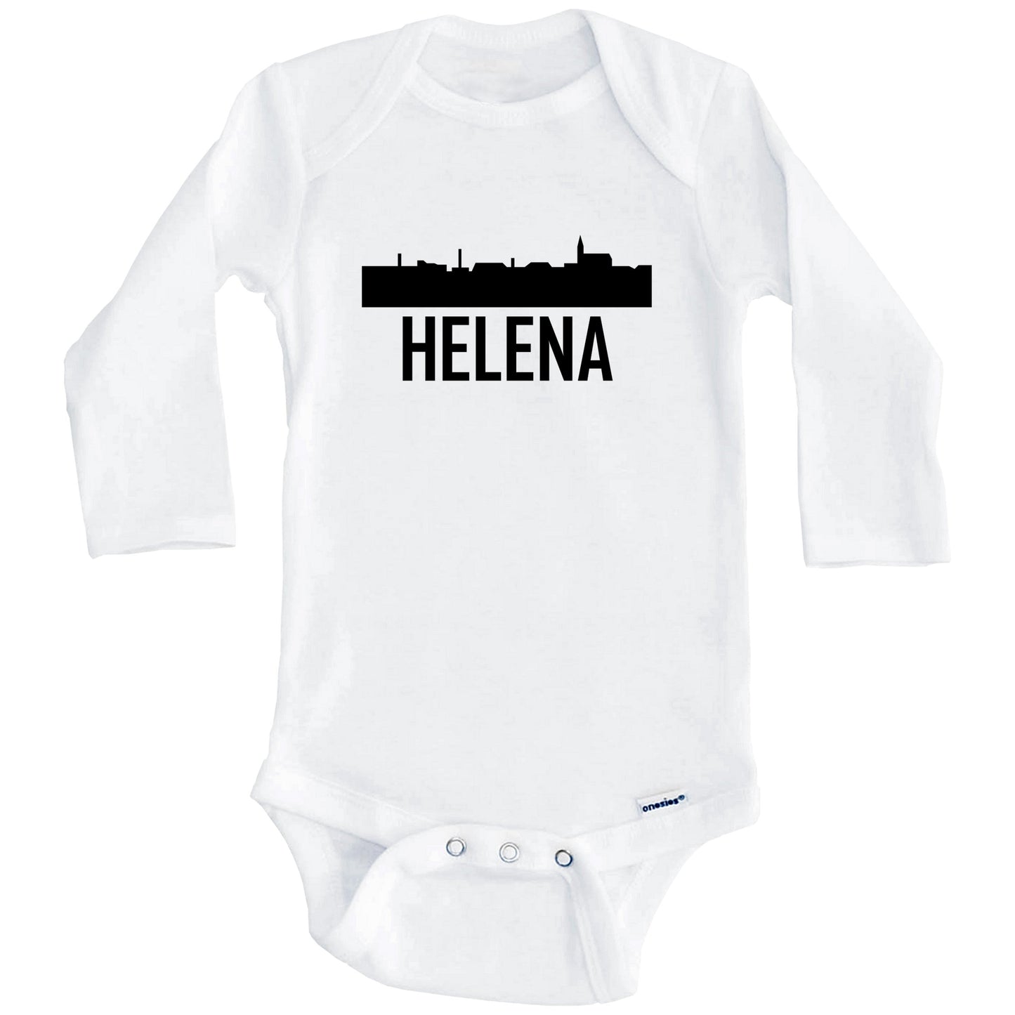 Helena Montana Skyline Silhouette Baby Onesie (Long Sleeves)