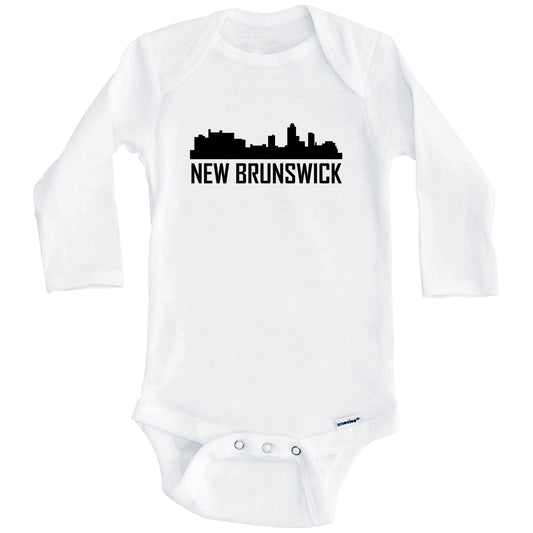 New Brunswick New Jersey Skyline Silhouette Baby Onesie (Long Sleeves)