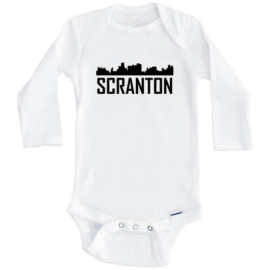 Scranton Pennsylvania Skyline Silhouette Baby Onesie (Long Sleeves)