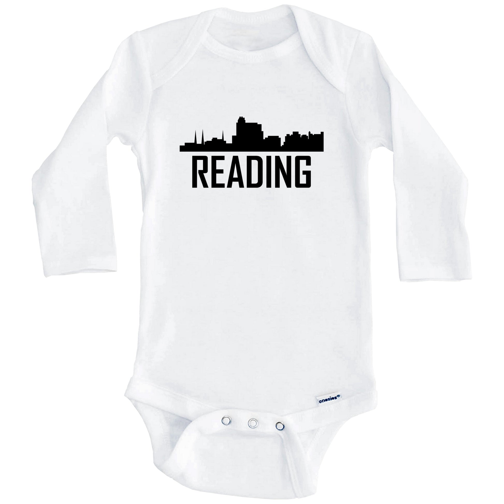 Reading Pennsylvania Skyline Silhouette Baby Onesie (Long Sleeves)