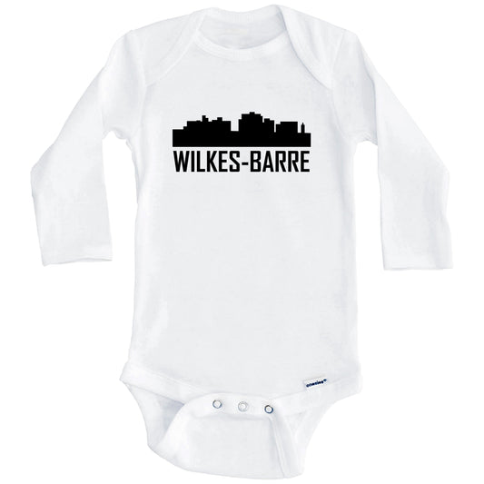 Wilkes-Barre Pennsylvania Skyline Silhouette Baby Onesie (Long Sleeves)