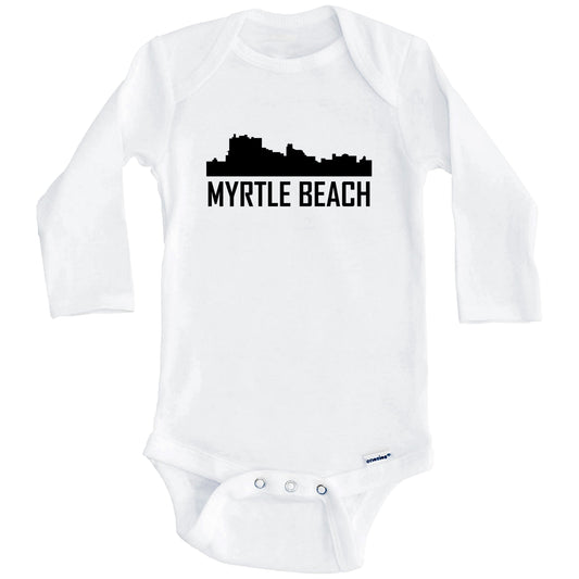 Myrtle Beach South Carolina Skyline Silhouette Baby Onesie (Long Sleeves)