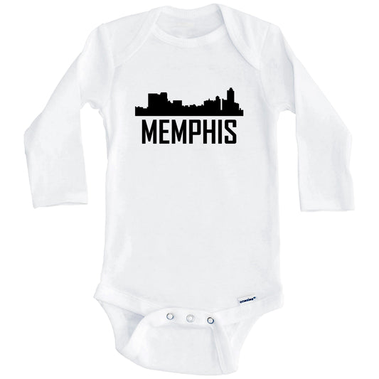 Memphis Tennessee Skyline Silhouette Baby Onesie (Long Sleeves)