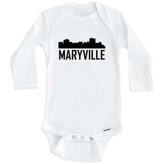Maryville Tennessee Skyline Silhouette Baby Onesie (Long Sleeves)