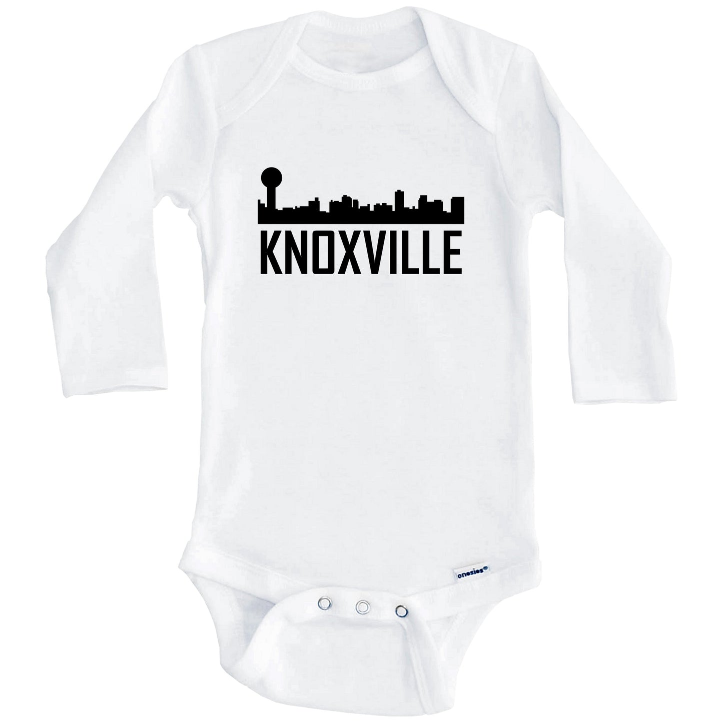 Knoxville Tennessee Skyline Silhouette Baby Onesie (Long Sleeves)