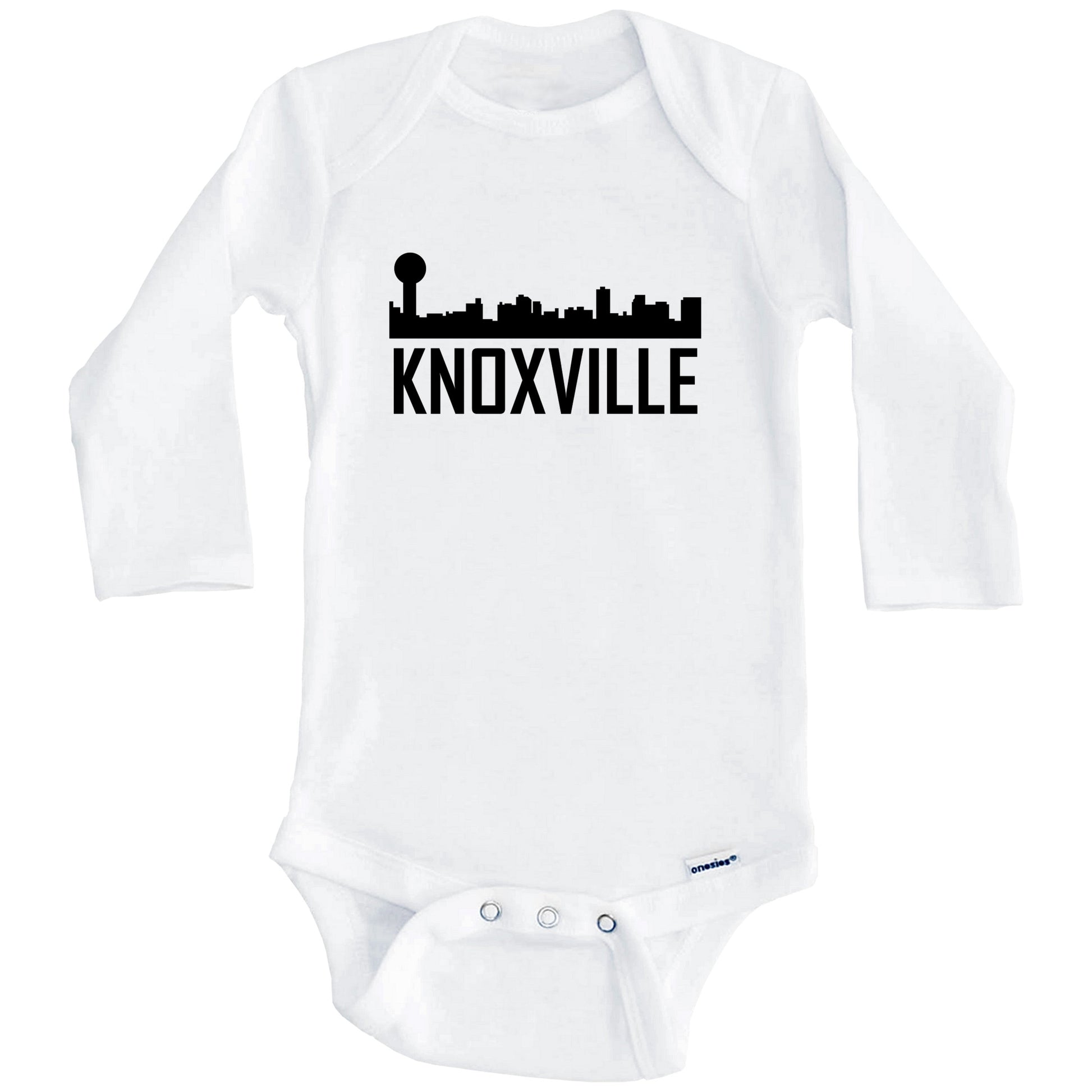 Knoxville Tennessee Skyline Silhouette Baby Onesie (Long Sleeves)