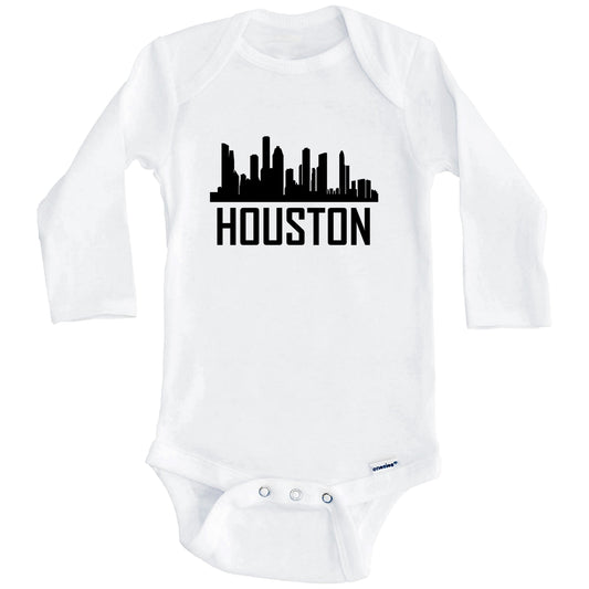 Houston Texas Skyline Silhouette Baby Onesie (Long Sleeves)