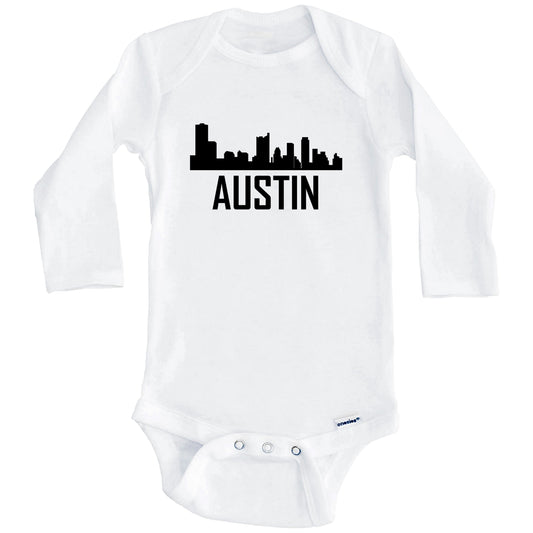 Austin Texas Skyline Silhouette Baby Onesie (Long Sleeves)