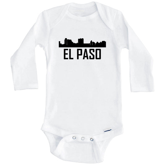 El Paso Texas Skyline Silhouette Baby Onesie (Long Sleeves)