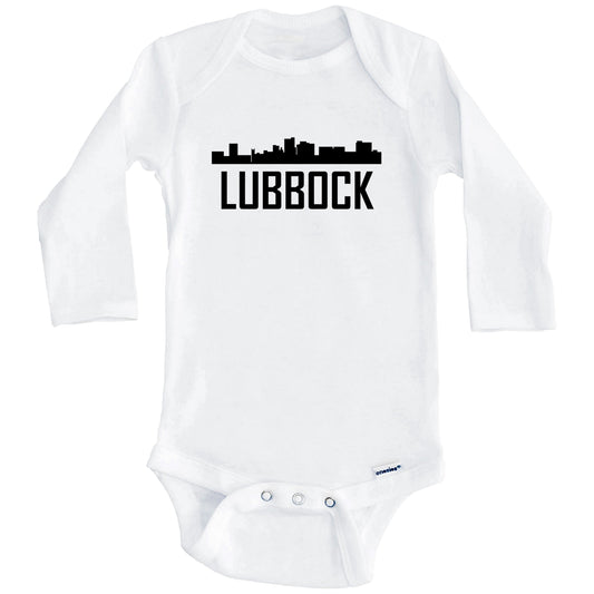 Lubbock Texas Skyline Silhouette Baby Onesie (Long Sleeves)