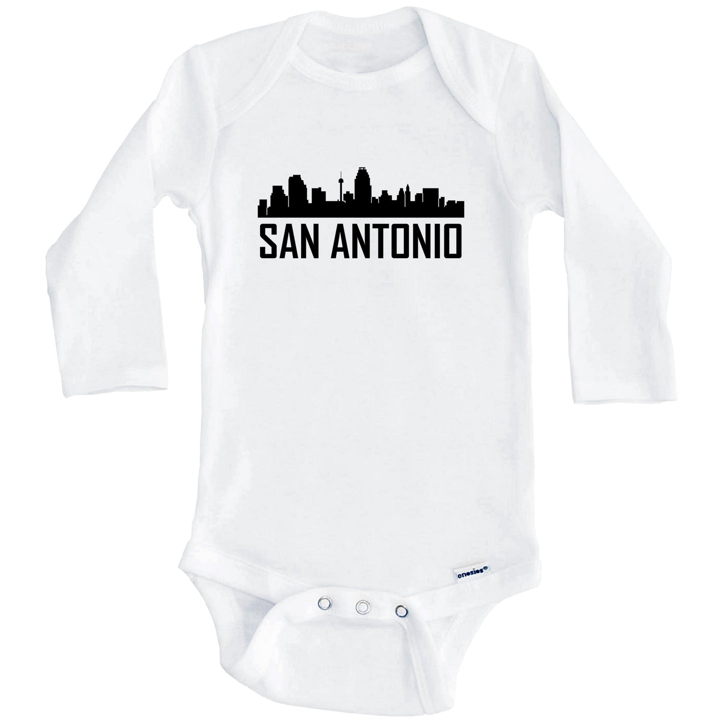 San Antonio Texas Skyline Silhouette Baby Onesie (Long Sleeves)