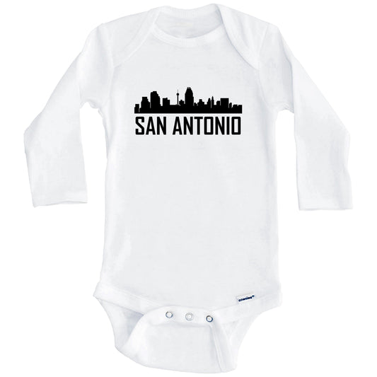 San Antonio Texas Skyline Silhouette Baby Onesie (Long Sleeves)