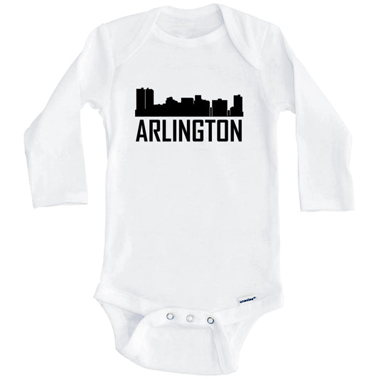 Arlington Texas Skyline Silhouette Baby Onesie (Long Sleeves)