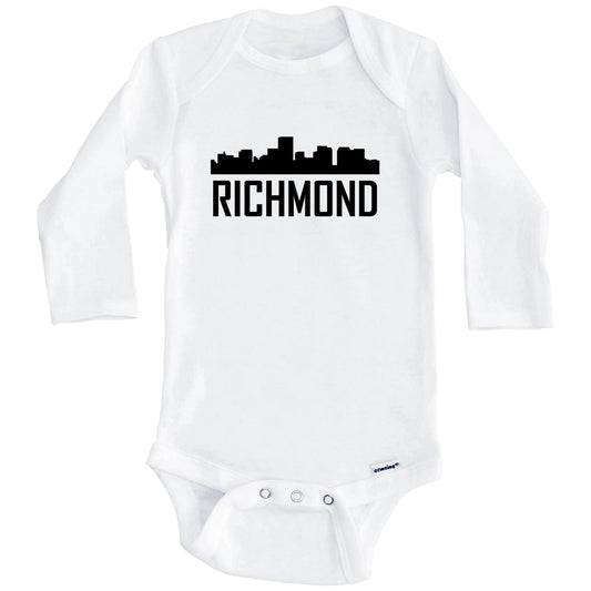 Richmond Virginia Skyline Silhouette Baby Onesie (Long Sleeves)