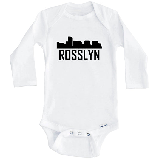Rosslyn Virginia Skyline Silhouette Baby Onesie (Long Sleeves)