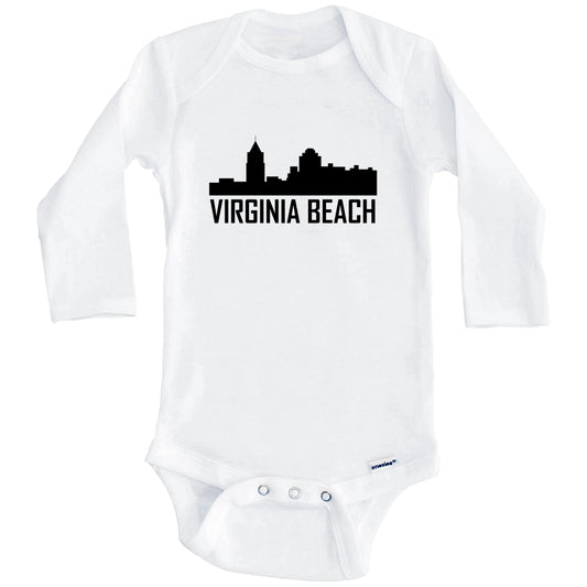 Virginia Beach Virginia Skyline Silhouette Baby Onesie (Long Sleeves)